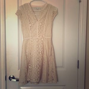 Tan lace short dress
